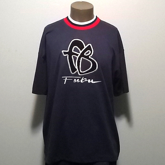 Comfortable & Rare 2pc Dark Blue Short sleeve short set by FUBU - Picture 2 of 16